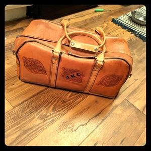 Leather Bag suitcase vintage tan